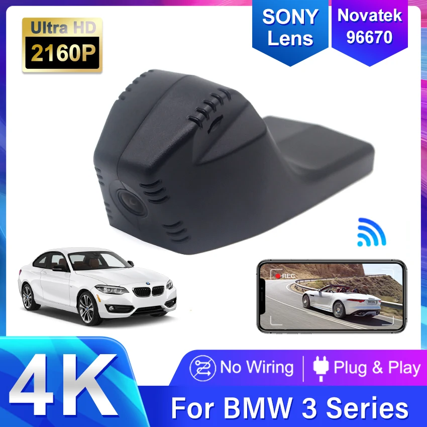 4K Plug And Play Easy installation Wifi Car Video Recorder DVR Dashcam For BMW 3 series low-end 2018 2019 2020 2021 APP Contro