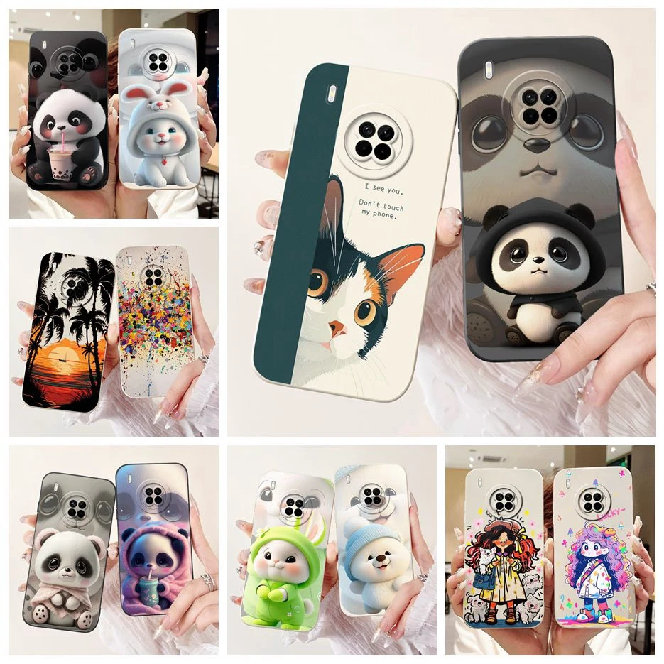 For Huawei Y9a Case FRL-22 FRL-23 Cute Panda Cartoon Cover Soft Silicone Phone Case For Huawei Nova Y9a NovaY9a Back Cover Coque