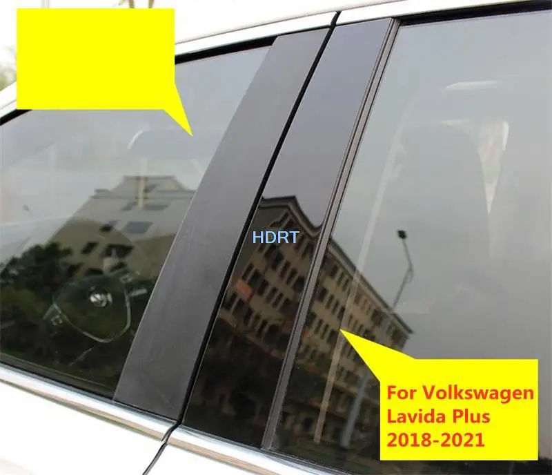 

For Volkswagen VW Lavida Plus 2018-2021 Car Style Center Material Pillar Post Cover Door Trim Window Black Molding Sticker Plate