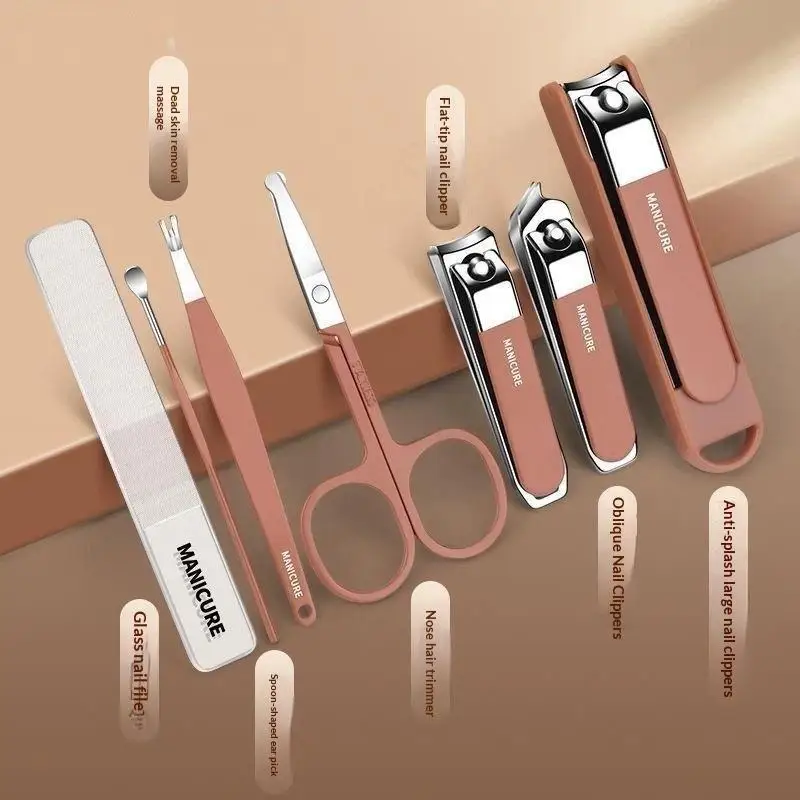 Complete 7 Sets Anti-Splash Protection Tool Nail Clipper Set Hand In Hand