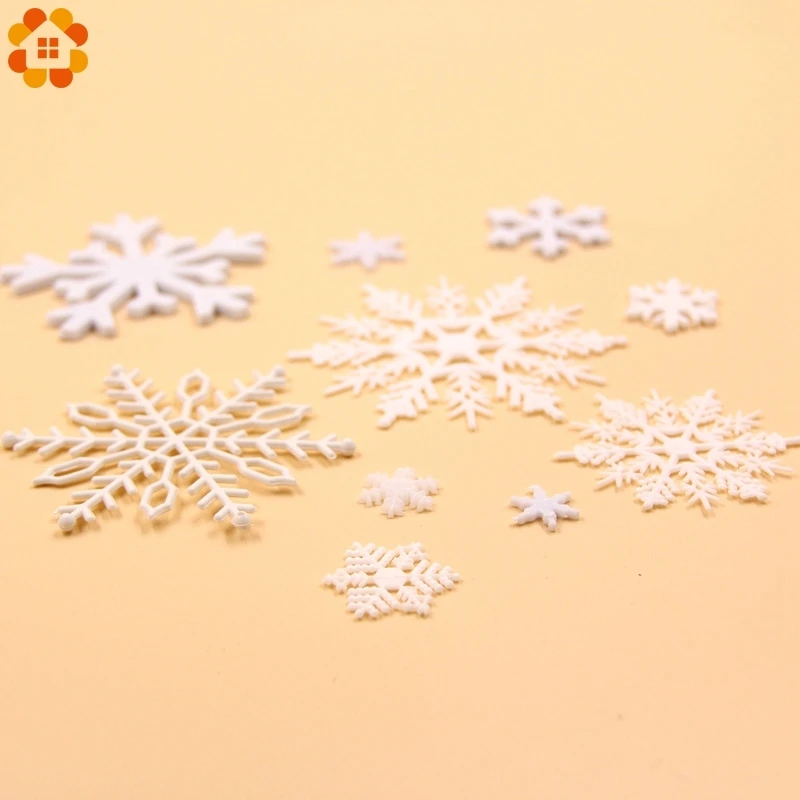 1 Pack White Plastic Fake Snowflake For Home Christmas Party DIY Scene New Year Xmas Tree Pendants Ornaments Window Decoration