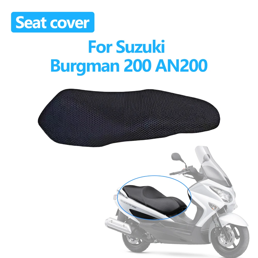 For Suzuki Burgman 200 AN200 Motorcycle Seat Cover 3D Mesh Fabric Seat Non-Slip Breathable Heat Insulation Protect Cushion