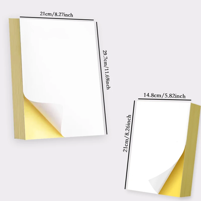 Bulk Pack A4/A5 White Self-Adhesive Paper Stickers 20/50pcs Matte & Glossy Surface for Laser & Inkjet Printer Label Copier Writa