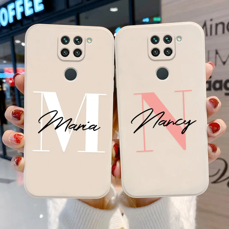 Custom Capital Letters Name Case For Xiaomi Mi 12 11 Lite 5G NE 12T 11T Pro Case Funda Poco X5 X3 Pro F3 M3 M5 X3 NFC Covers