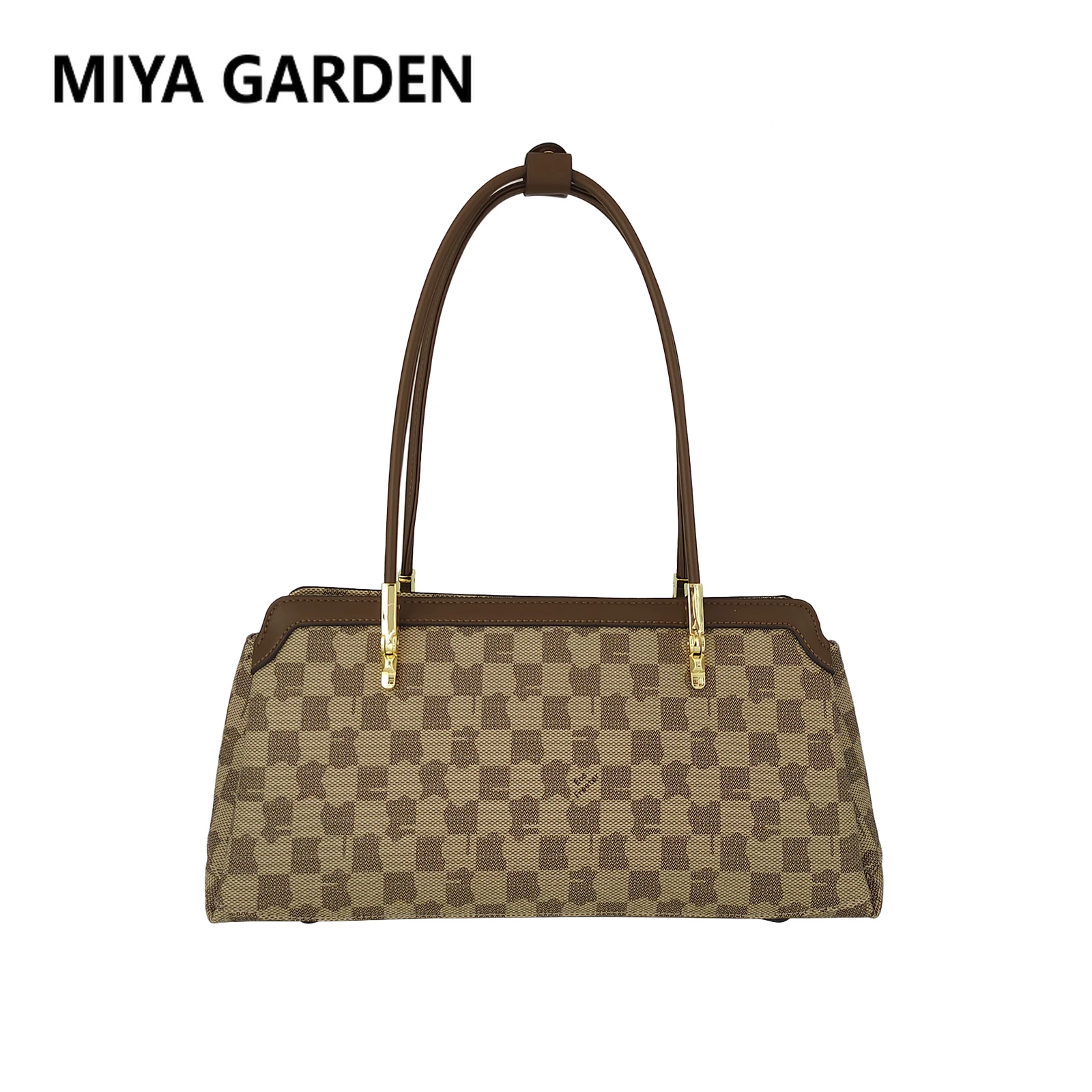 MIYA GARDEN Classic Underarm Bag New Light Luxury Fashion Women's Shoulder Bag PVC Plaid Premium Sense Designer Ladies Handbag