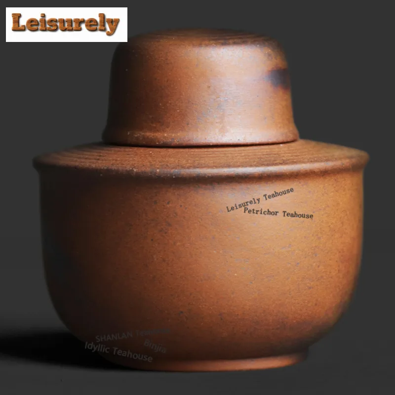 Vintage Coarse Pottery Old Rock Clay Tea Warmer Alcohol Lamp Chinese Zen Style Kung Fu Ceremony Water Insulation Jar Accessories