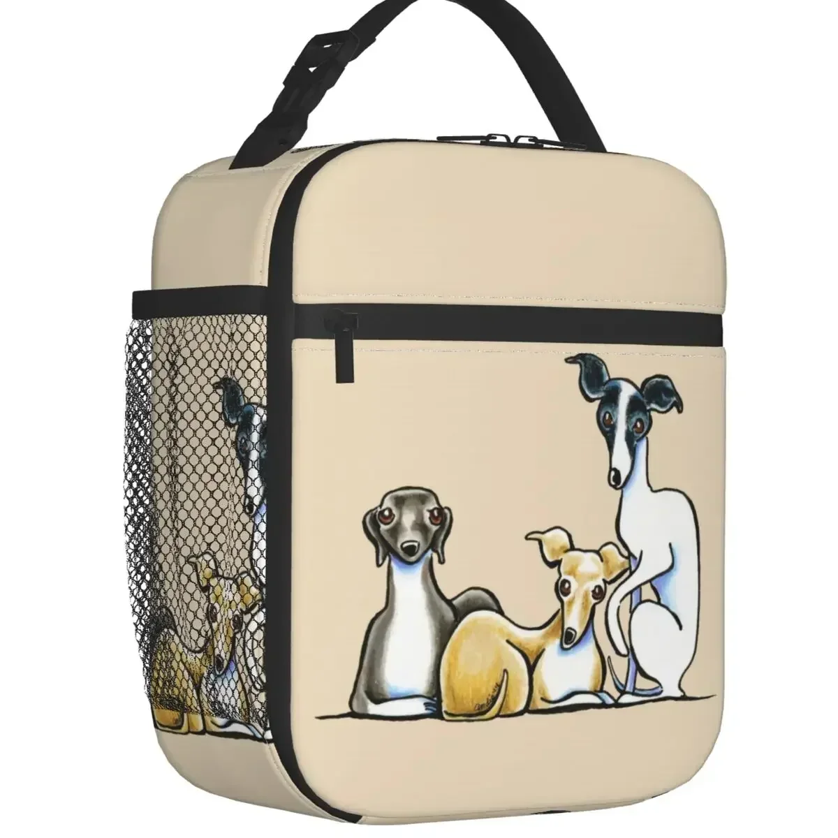 Italian Greyhound Trio Insulated Lunch Bag Portable Cute Whippet Sighthound Dog Cooler Thermal Lunch Tote Kids School Children