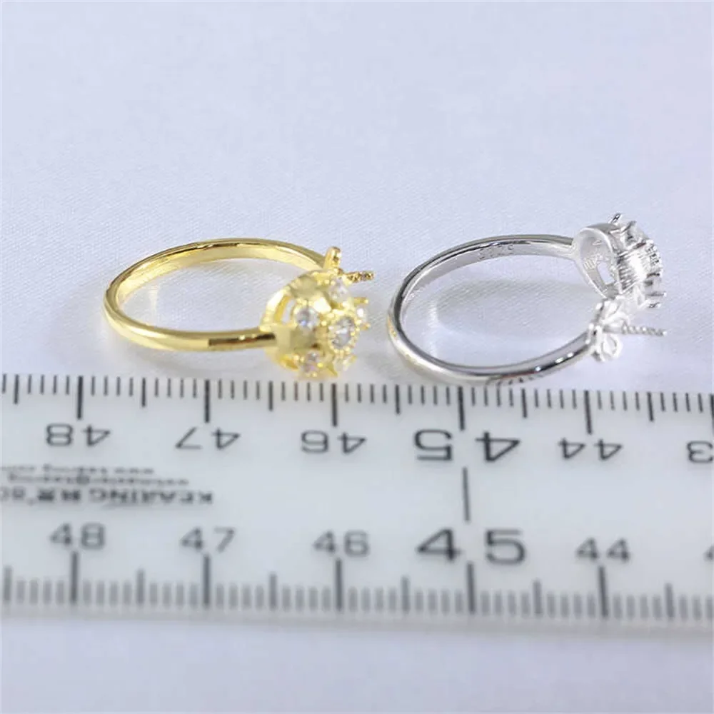 Solid S925 Sterling Silver Pearl Ring Settings Findings & Accessories - for Jewelry Making Bulk Wholesale Craft Supplies 8-10mm