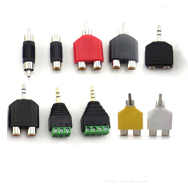 RCA Connector Male To Male Female AV Jack RCA Plug Video Plug Converter Adapter DIY Audio Cable CCTV Camera Security System