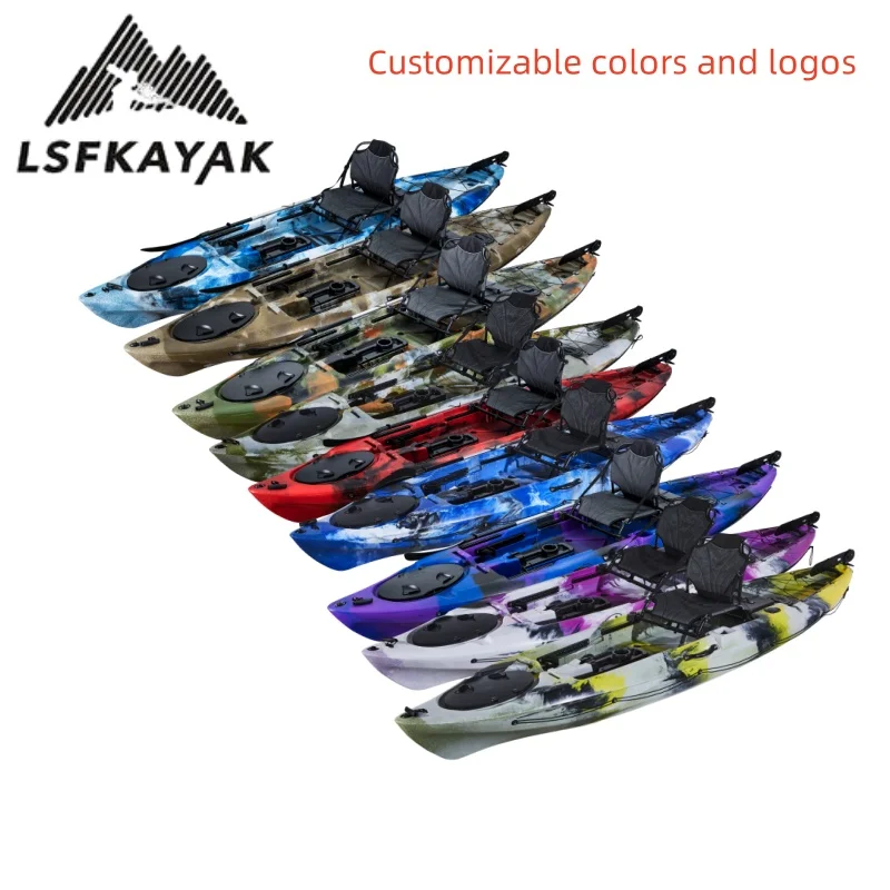 LSF Kayak 3.66m Single Person Kayak With Non-slip Mat Light Weight Fishing Boat HDPE For Fishing Surfing Drifting & Cruising