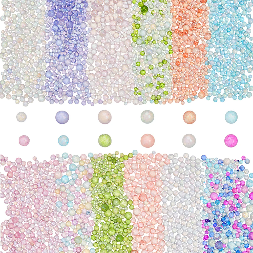 120g Colorful Resin Tiny Beads 1-3mm No Hole Micro Glass Beads Round Droplet Multicolor Fillers Water Bead for Nail Art Pendant