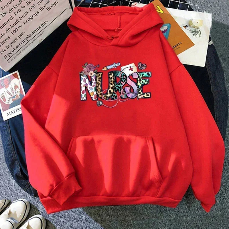 New Fashion Unisex Nurse Printed Hoodies Men Women Casual Long Sleeve Hoodie Pullovers Teens Outdoor Sweatshirts