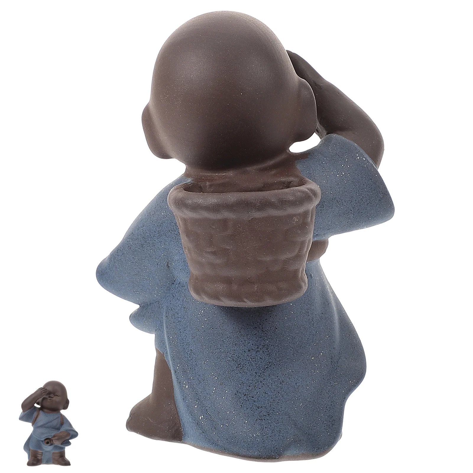 

Ceramic Tea Pet Decor for Home Office Desktop Garden Indoor Outdoor Table Ornament Small Monk Statue for Tea Lovers