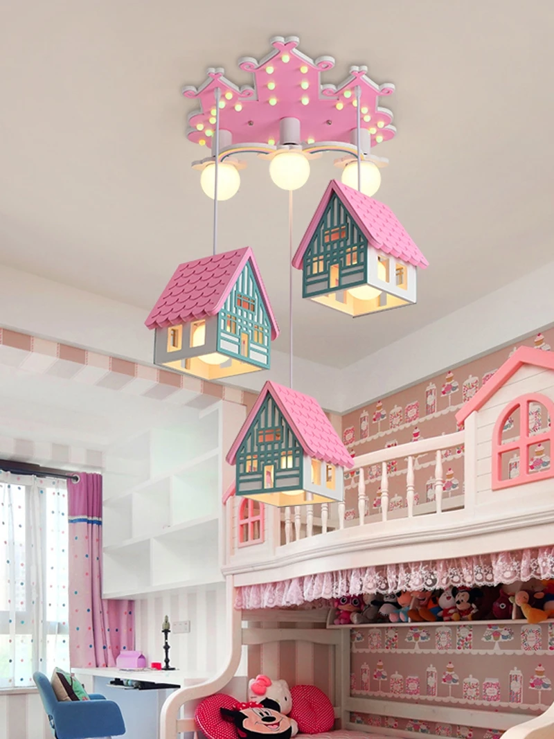 

Children's Bedroom Light Girl Princess Room Light Pink Light Creative Personality Schoolboy Bedroom Chandelier Cartoon Light