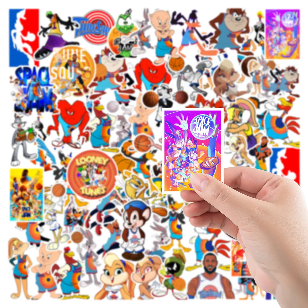 50Pcs Cartoon Movie Space Jam 2 Stickers for Phone Skateboard Luggage Car Helmet DIY Decals Graffiti Sticker Kids Toy Gift