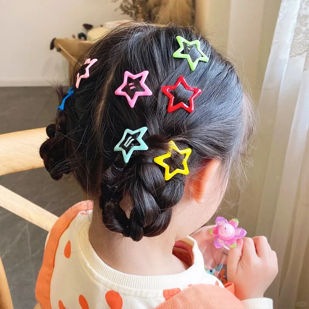 

60pcs Colorful Y2K Star BB Hair Clips Girls Cute Star Barrettes Women Simple Metal Snap Clip Headdress Hair Jewelry Accessories