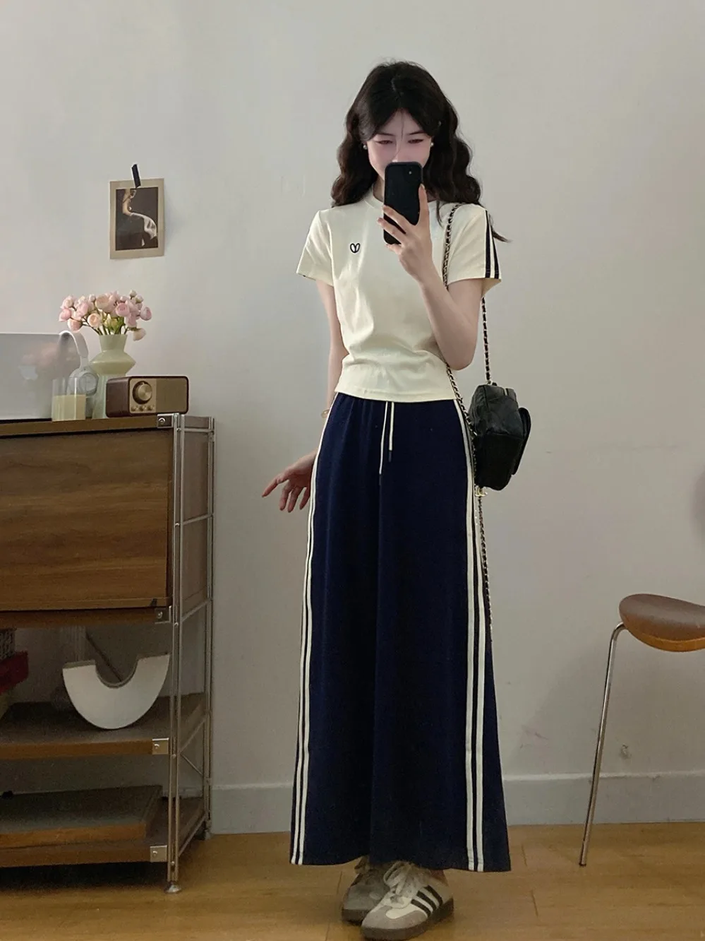 

plus Size Summer Casual Sport Short Sleeve T-Shirt High Waist Skirt Fashionable Two-Piece Set Women Breathable Comfortable