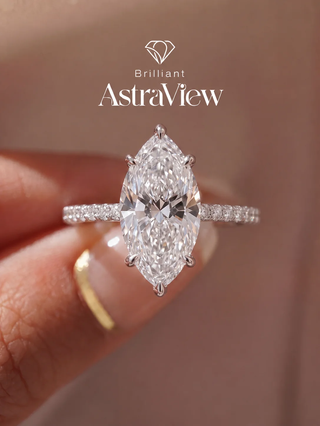 ASTRAVIEW 1Pc 6-Prong Solitaire Ring for Women, Elegant Bridal Jewelry, Wedding Engagement Bridesmaid Christmas Gift