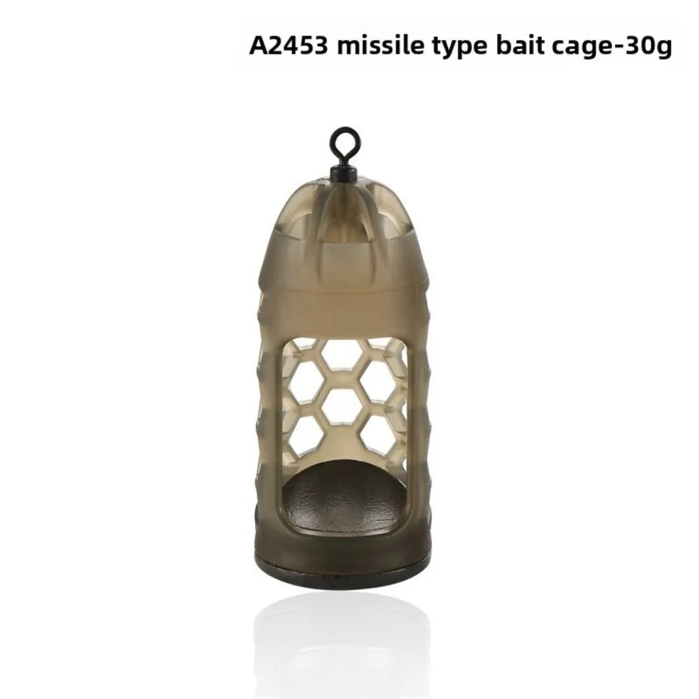 2pcs Light Brown Carp Fishing Feeder Efficient Distribution High-Density Polymer Bait Holder Easy Loading Feeder with Weight