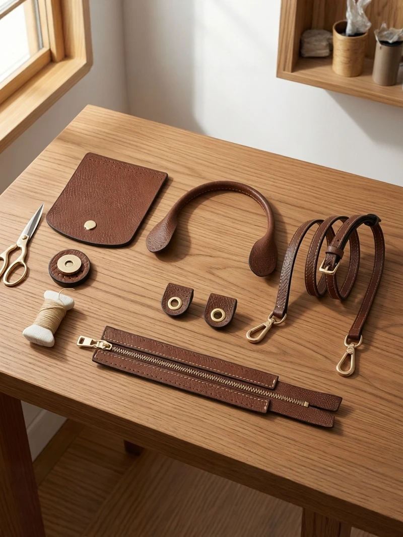 leather-accessory-set-upgraded-version-magnetic-buckle-dumpling-bag-needle-bag-whole-set-backpacking-gear-shoulder-bag-strap