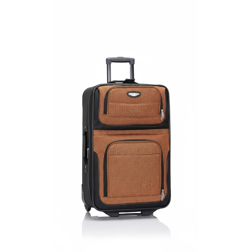 

25-Inch Expandable Lightweight Rolling Suitcase with 2-Wheels, Push-Button Handle & Shoe Pockets for Travelers