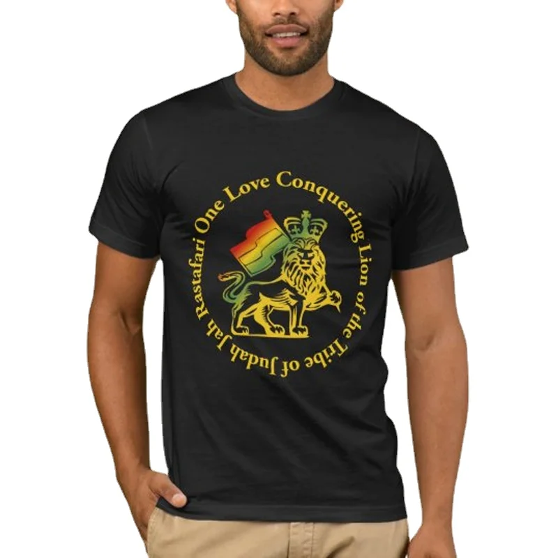 Rasta conquérant discuter. T-shirt jamaïcain reggae Jah Rastafari pour homme, vêtement masculin T-shirt unisexe à manches courtes en coton d'été O-Neck Nouveau S-3XL