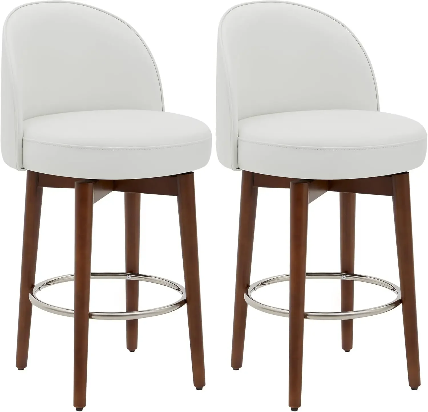 Counter Height Bar Stools Set of 2, FSC Certified Swivel Barstools for Kitchen Island,26.4