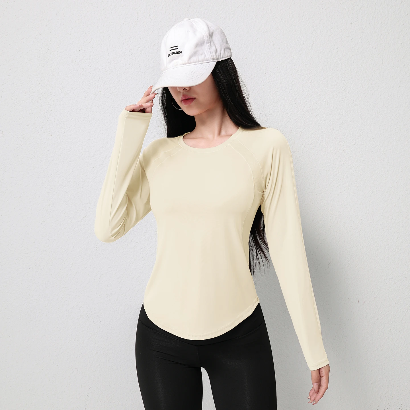 New Arrival Raglan Sleeve Sports Tee Female Irregular Hem Yoga Shirt Quick-dry Breathable Gym Running Workout Activewear Tops