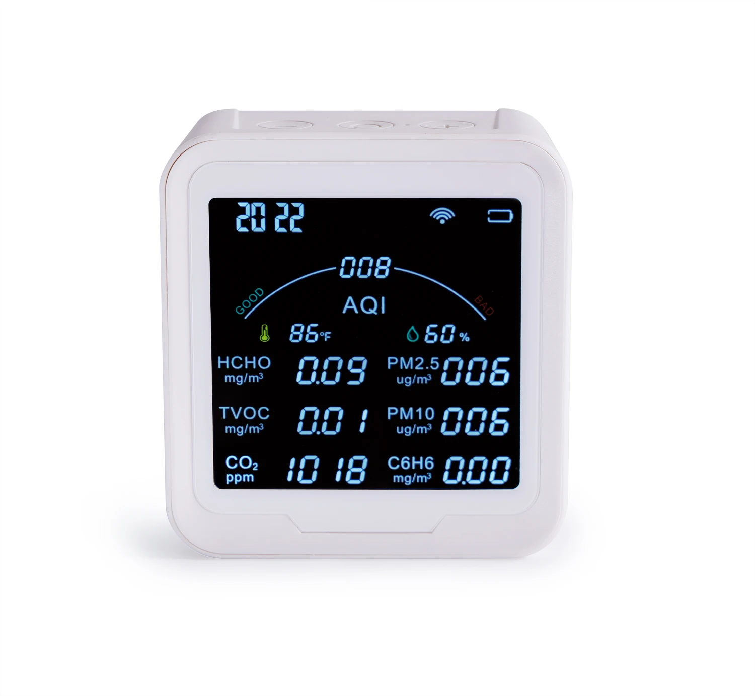 Wireless IAQ Detector pm2.5 co2 temperature 8 in1 monitoring indoor air quality Smart Air Quality Detector