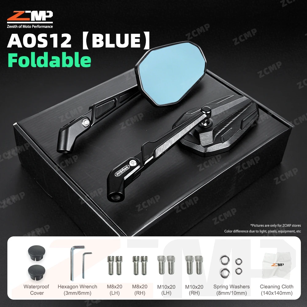 Universal 8-10mm Double Fold Rearview Mirror Aluminum Alloy Motorcycle Accessories for YAMAHA XMAX TMAX Honda PCX CBR CB-AOS12