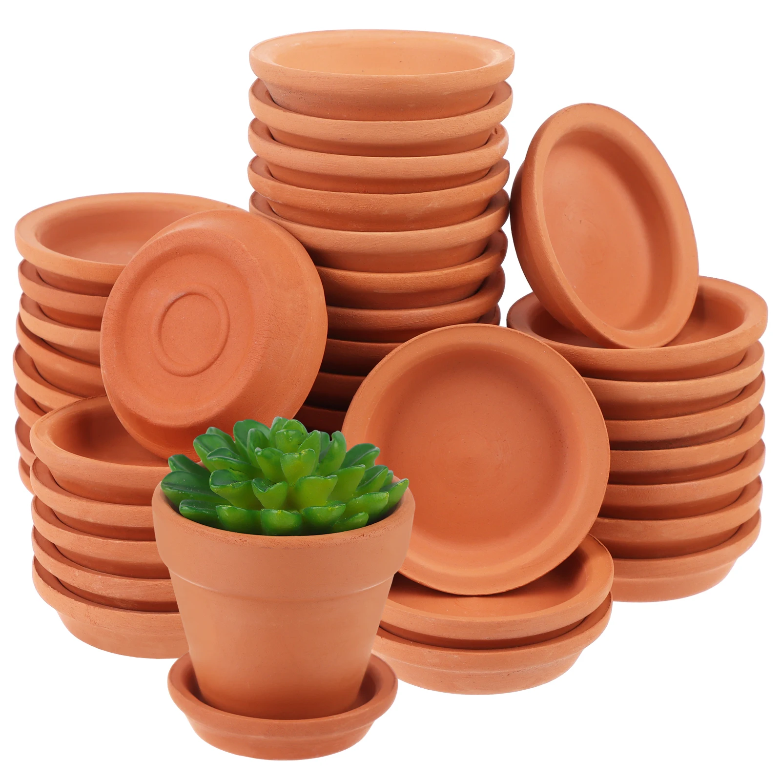 

Beautywen 40Pcs Small Terracotta Pot Plant Saucer 5CM Round Terracotta Clay Flower Pot Tray Flower Pot Drip Tray For Indoor Outd