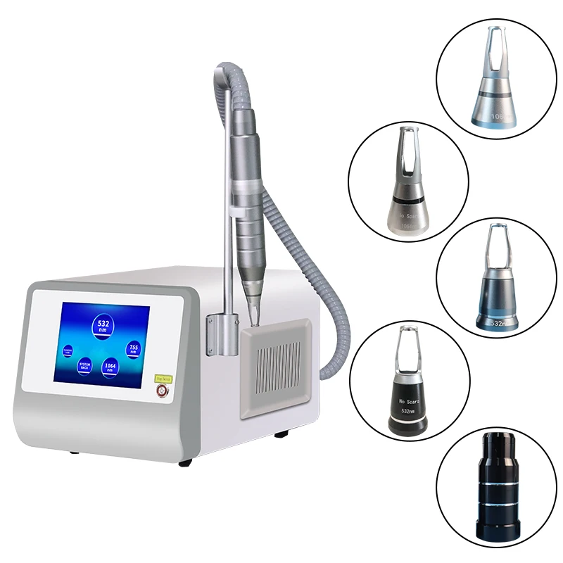 

Efficiency 1064nm 532nm 1320nm Picosecond Tattoo Pigment Removal Machine Q Switched ND YAG Laser 755nm Carbon Peeling Whitening