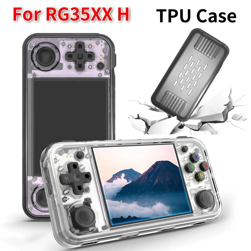 

For ANBERNIC RG35XX H Transparent Protective Shell Lightweight Ergonomic Protection Cover Game Console Sleeve Game Accessories
