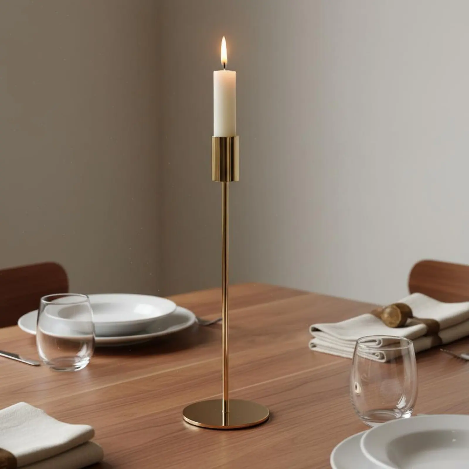 Gold Metal Candle Holder Set 3