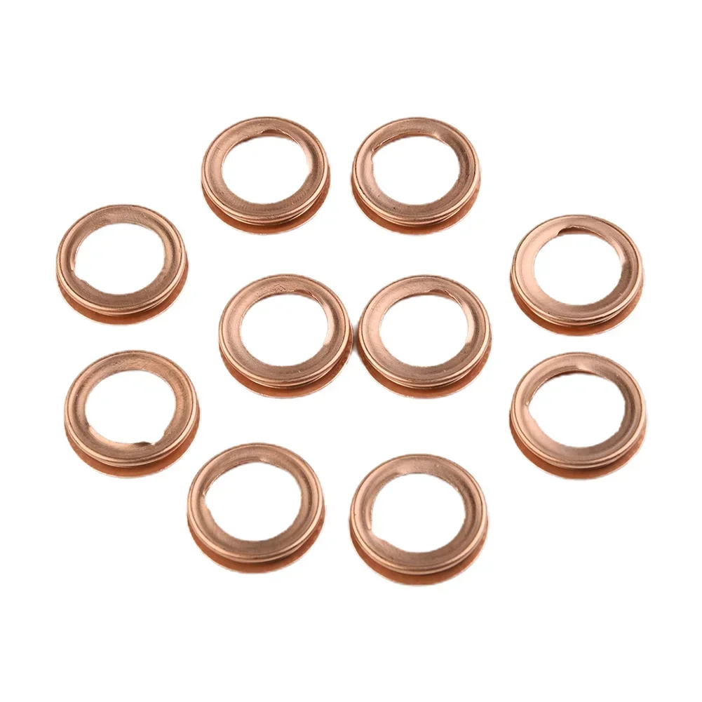 10pcs Car Engine Oil Drain Plug Gasket Copper Colored Crush Washers Gaskets Rings For Infiniti 10-11 For Nissan 370Z / Cube 2010