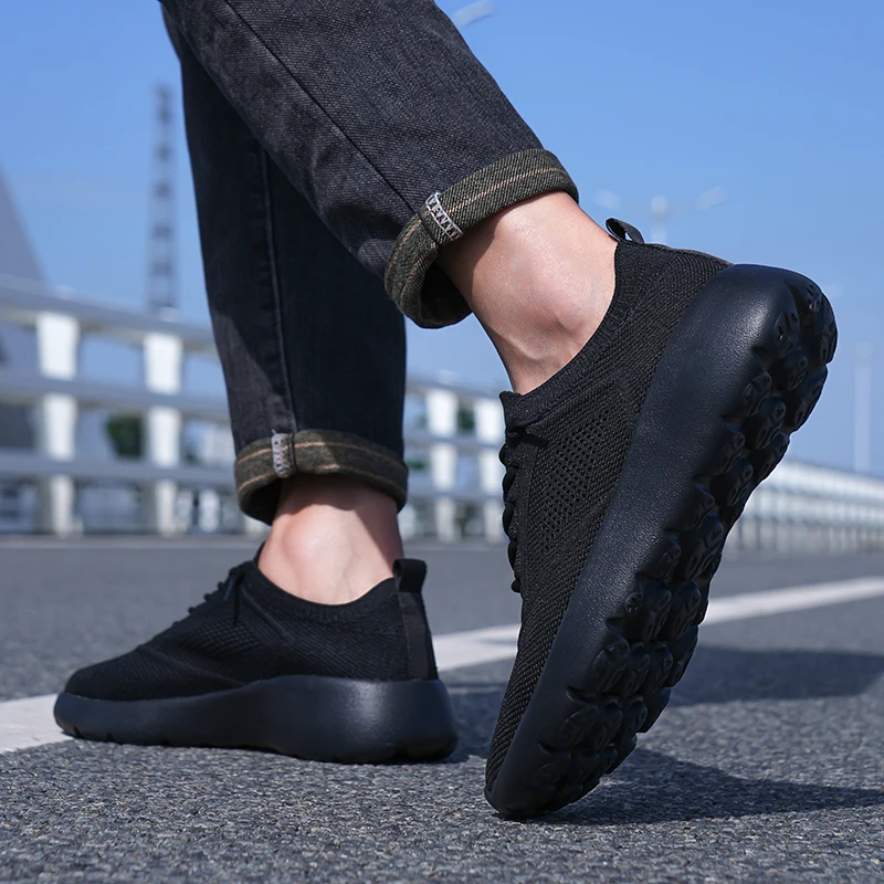 VANSTEP Men's Ultra Light Flying Woven Sneakers Breathable Mesh Casual Sports Shoes Plus Size 35-43 Four Seasons Wear
