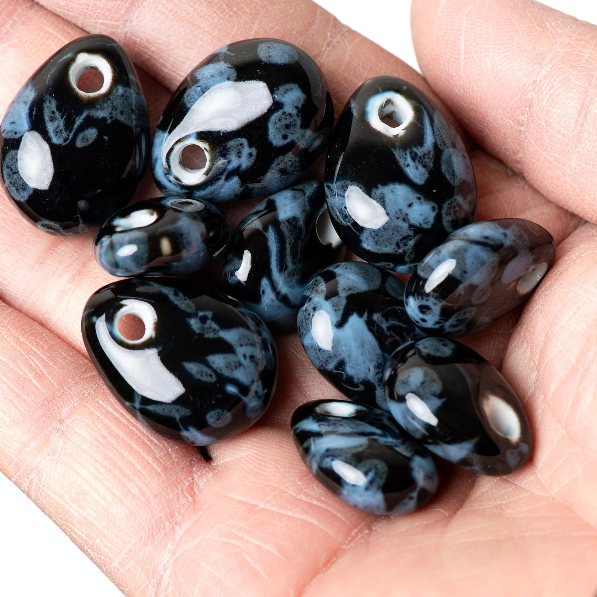 2pcs drop Shape Ceramic Beads for DIY Jewelry Making Large Hole Beads  DIY Jewelry Making Accessories Bracelet Necklace Crafting