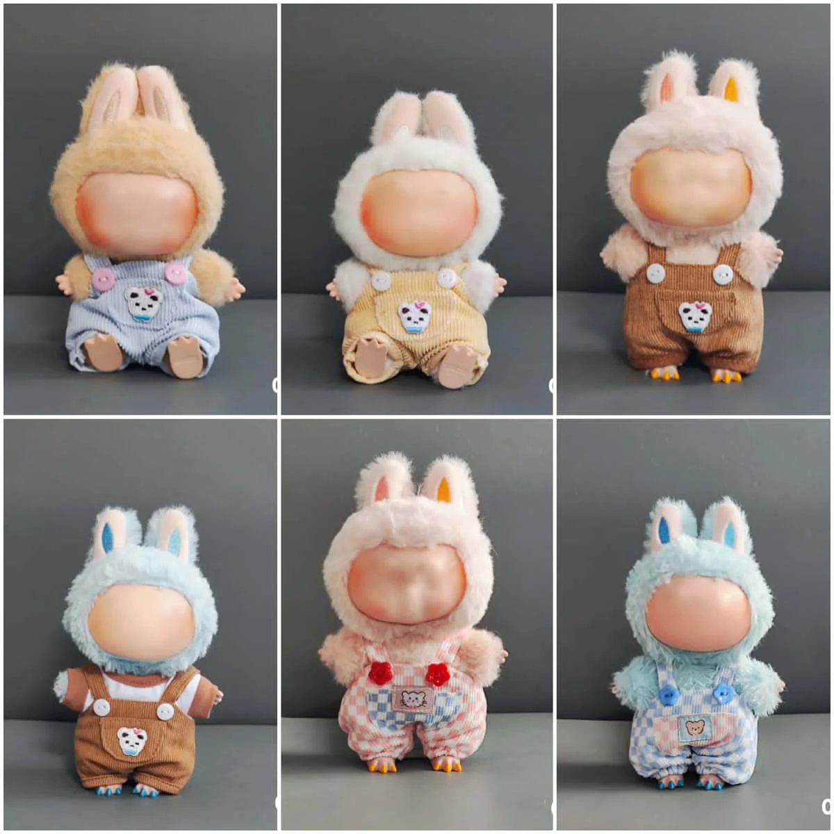 

17cm plush doll clothes, decorative cute plushies outfit, DIY cartoon toy animal costume, vinyl doll jumpsuit for girls gift