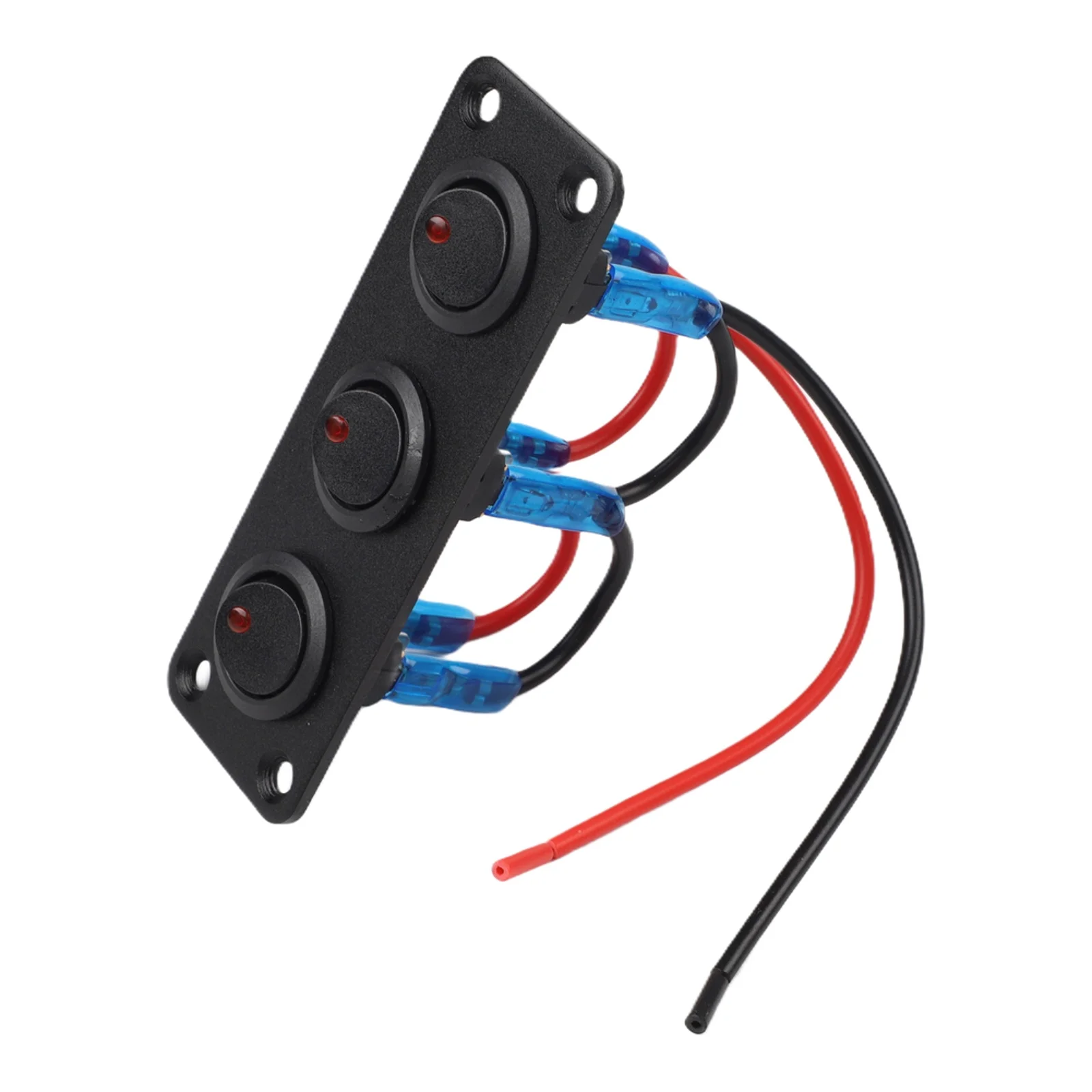 12V DC Switch 3 Gang Rocker Switch Horizontal And Vertical Mounting Install Switch Panel Easily Accessory 95*65mm