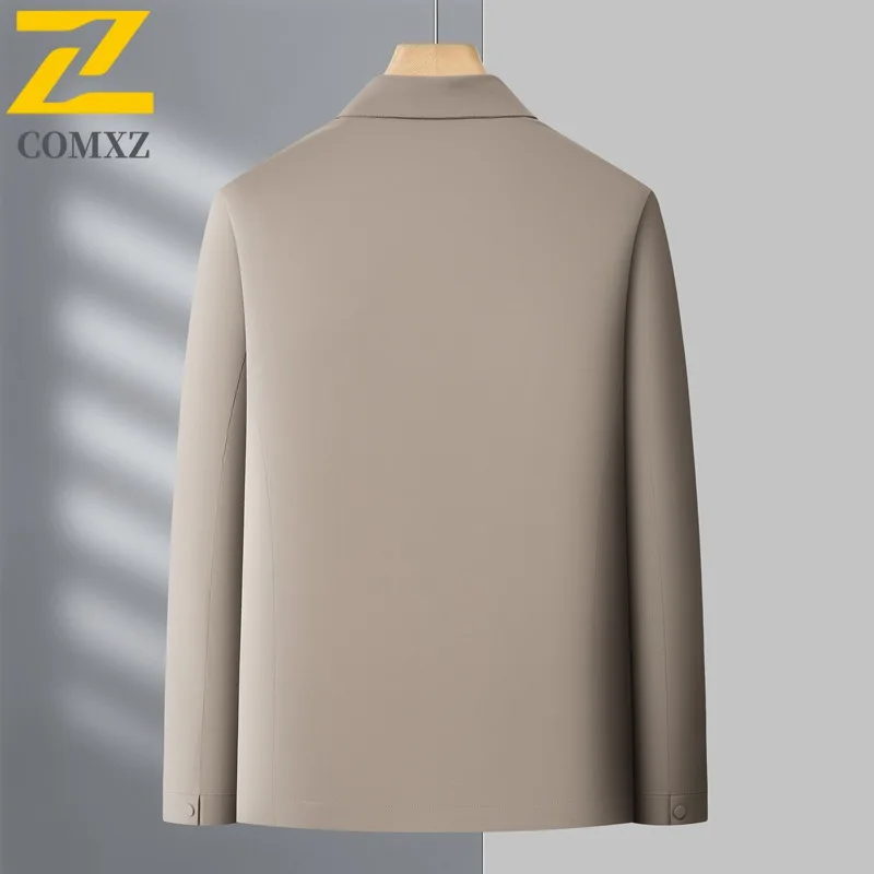 Mens Lapel Jacket Autumn 2025 New Light Luxury Wrinkle Resistant Loose Fit Outerwear Casual Fashion Comfort Windproof Jackets