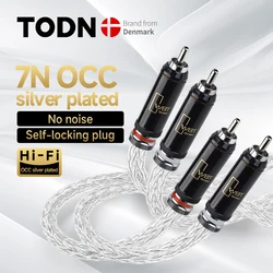 TODN Hi-End 8AG посеребренный OCC 16-жильный аудиокабель с разъемом WBT RCA Кабель HIFI 2RCA TO 2RCA
