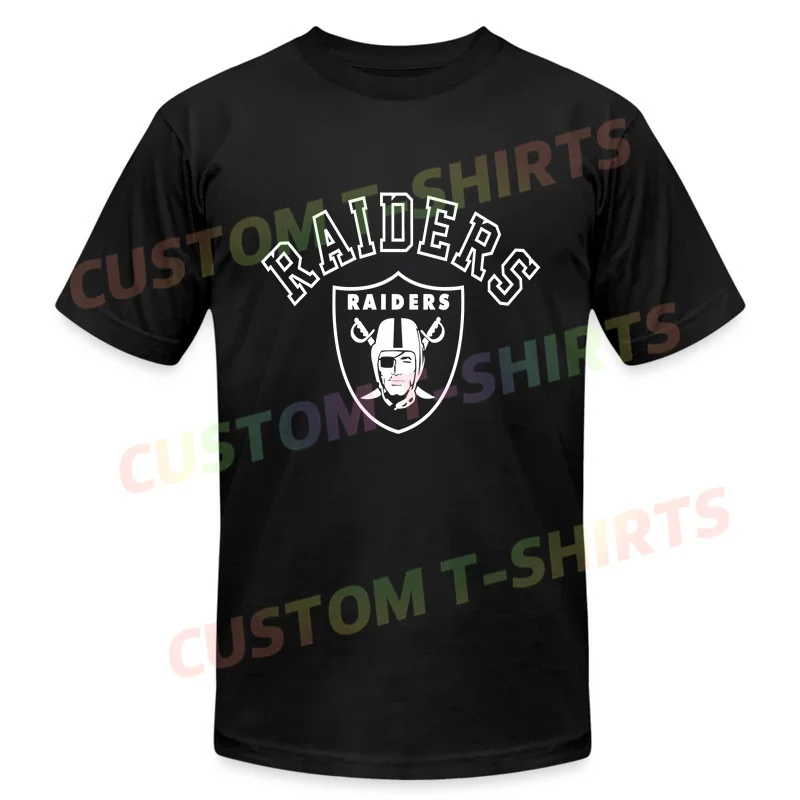 

2024 Men T Shirt Casual Las Vegas Raiders with Logo T-shirt Graphic Summer Short Sleeves 100% Cotton S-3XL