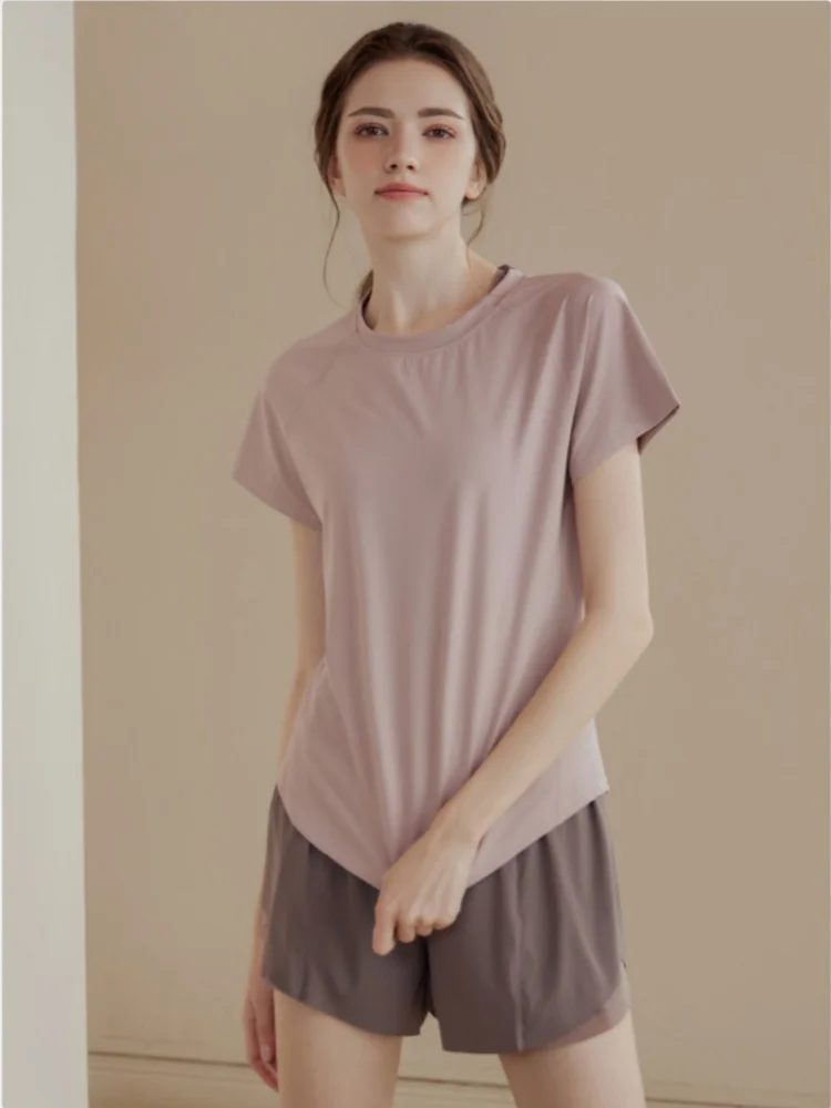 Breathable Figure-Flattering Slimming Women's Yoga Top Women Running Quick-Dry Short-Sleeve T-Shirt Workouts