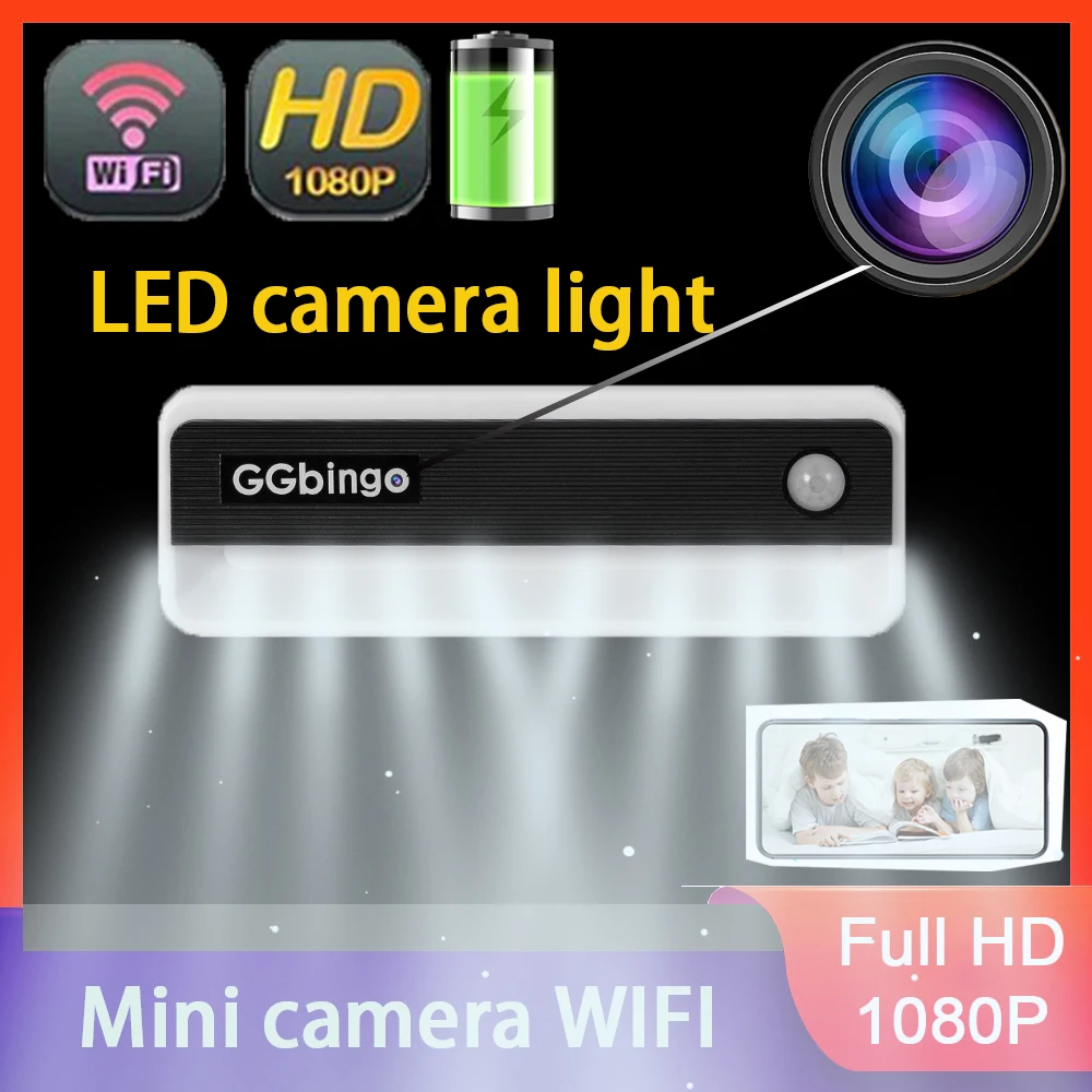 Mini caméra 4K, résolution Full HD 1080P, surveillance domestique, vision nocturne IR, enregistrement vidéo DVR, détection de mouvement humain, lampe rechargeable