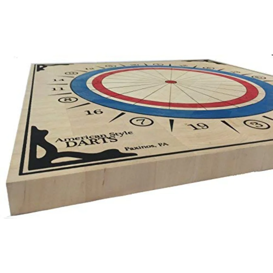 

American Style Wood Dartboard for Home Recreation and Sports Enthusiasts Durable Wooden Design with Classic Aesthetic Ideal for