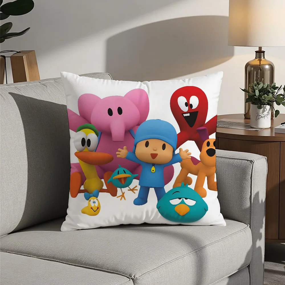 Happy Birthday B-Boy-Girl-Pocoyo Pillow Case Plush Fabric Soft  Pillowcase Double Sided Print Cushion Cover Household Gifts