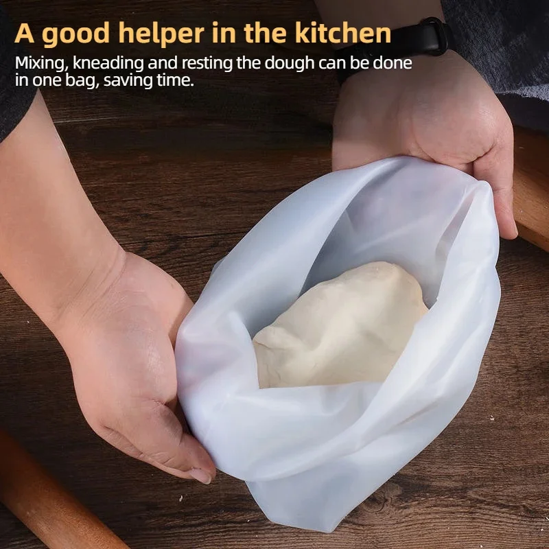 Food Grade Silicone Dough Kneading Bag Silicone Kneading Dough Bag Flour Mixer Bag Versatile Dough Mixer for Bread Pastry Pizza