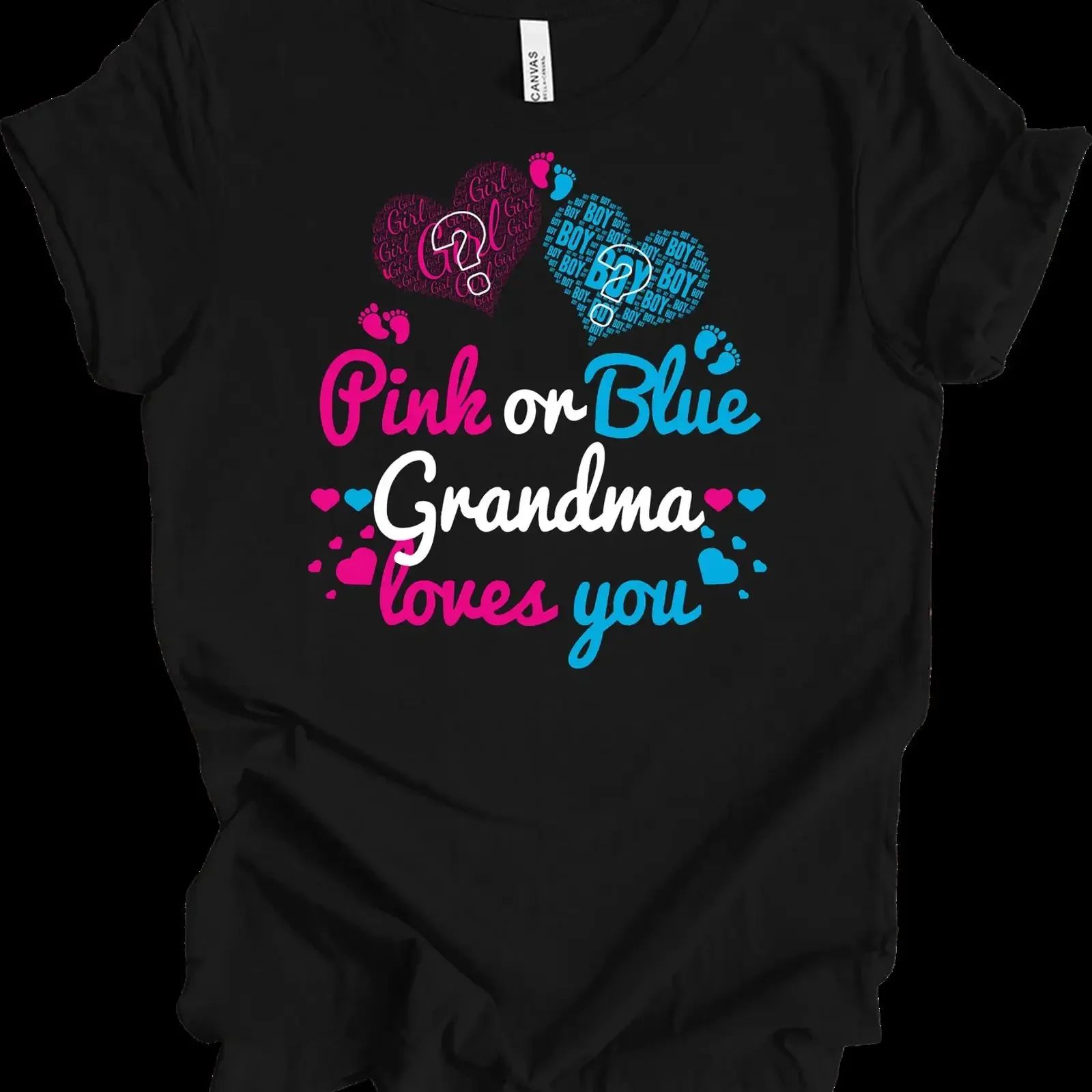 Pink or Blue Grandma Loves You Gender Reveal T Shirt Grammy New  vintage Washed Stylish graphic homme Soft Versatile fashion
