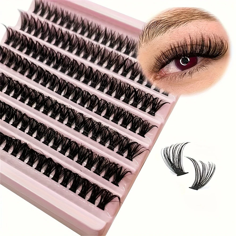 Beginner Friendly 140Pcs 40D D Curl Lash Clusters 9-16MM Fluffy Wispy Natural Individual DIY Eyelash Extensions