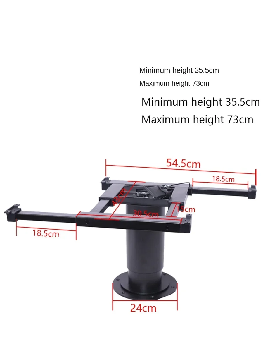 RV lifting and rotating table leg trailer modification accessories, four sliding pneumatic lifting 360 ° steering table frame